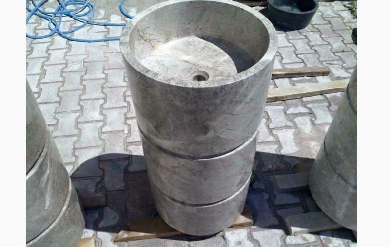 Boru Kum Gri Mermer Dikey Lavabo