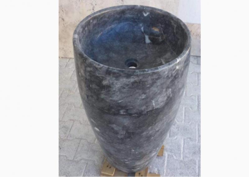 Bombeli Gri Mermer Dikey Lavabo