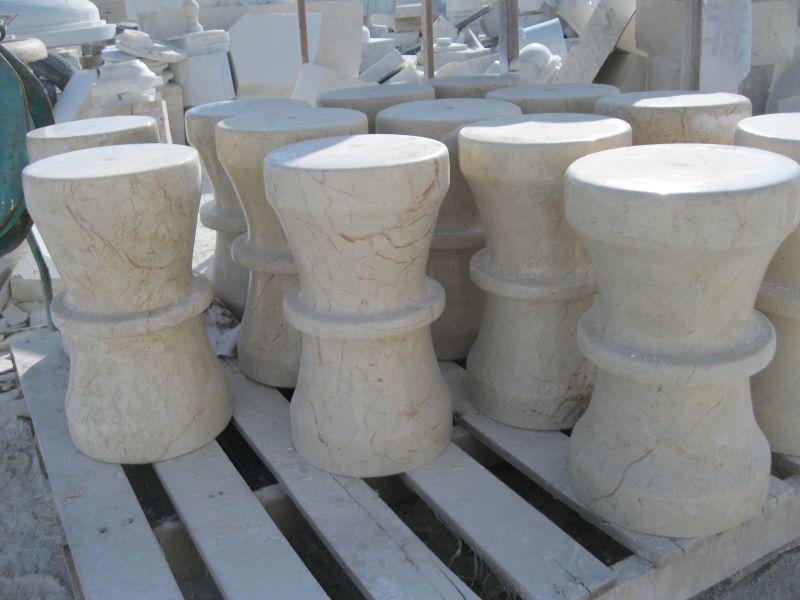 Bej Mermer Klasik Oturak & Tabure 