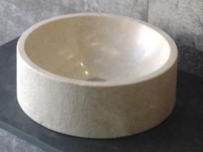 Silindir Bej Mermer Lavabo & Evye