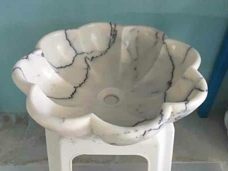 Papatya Leylak Mermer Lavabo & Evye