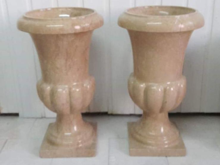 Uzun Bej Mermer Saksı