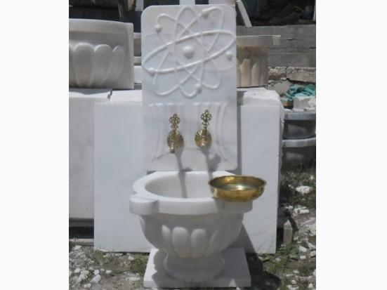 Kare Aynalı Beyaz Mermer Kurna