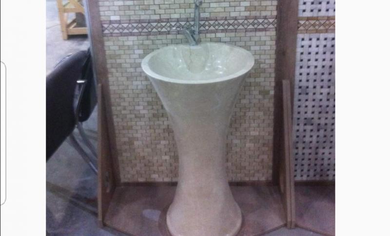 Kum Saati Bej Mermer Dikey Lavabo