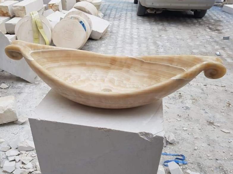 Oniks Kayık Mermer Lavabo & Evye