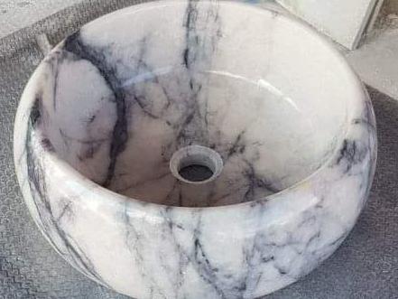 Bombelı Leylak Mermer Lavabo & Evye