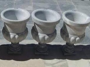 Boylu Gri Mermer Saksı