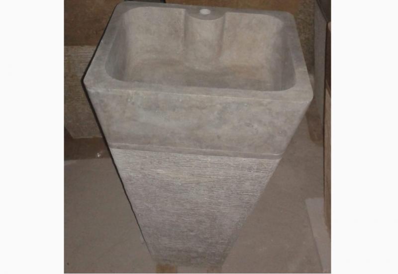 Gümüş Traverten Dikey Lavabo