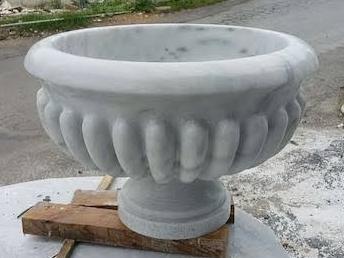 Kavun Dilimli Mermer Saksı