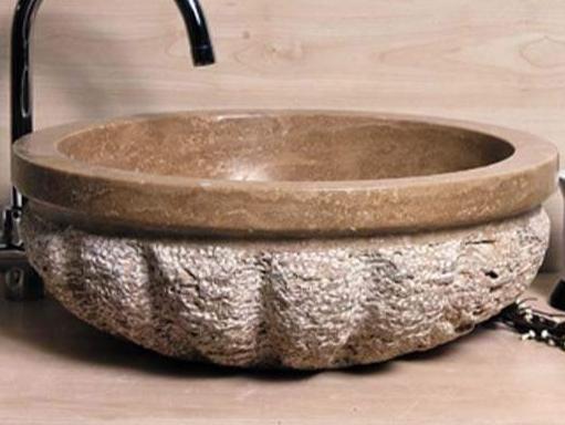 Kavun Dilimli Noçe Traverten Lavabo & Evye