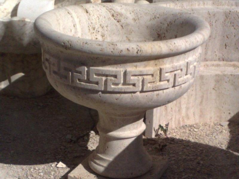 Eskitme Traverten Saksı