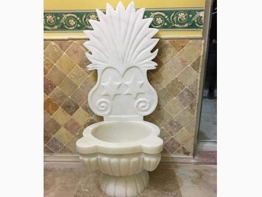 Aynalı Beyaz Mermer Kurna 
