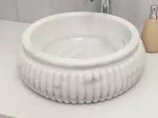 İnce Kavun Dilimli Beyaz Mermer Lavabo & Evye