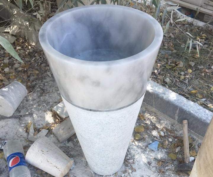 Bulutlu Mermer Dikey Lavabo