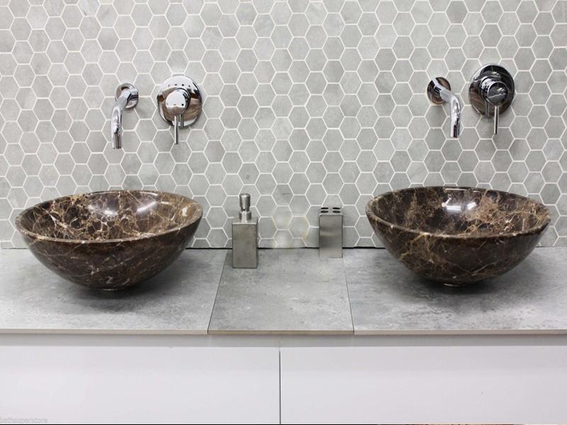 Yuvarlak Dark Emperador Lavabo