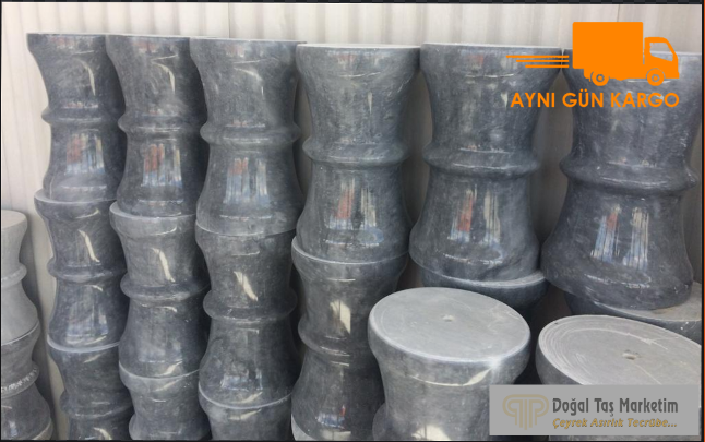 Gri Mermer İnce Oturak & Tabure