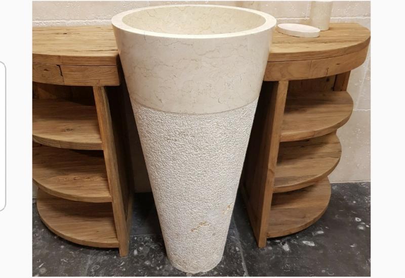 Antik Eskitme Mermer Dikey Lavabo