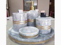 Gri Mermer Varaklı 5 li Banyo seti