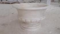 Beyaz Mermer Saksı