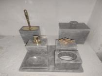 Gri Mermer 7 li Banyo seti