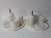 Beyaz Mermer  Banyo Seti 5 li