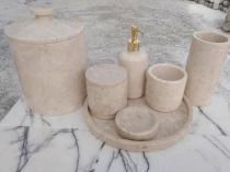 Bej Mermer 7 li Banyo seti