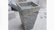 Kare Tundura Gri Mermer Dikey Lavabo