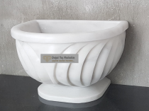 D Model İşlemeli Beyaz Mermer Kurna