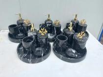 Toros Siyah Mermer 5 li Banyo seti