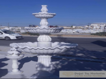 Beyaz Mermer Kavun Dilimli Uzun fıskıye