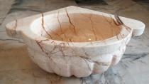 Kavun Dilimi  Damarlı Bej Mermer Kurna 