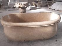 Kenişli Bej Mermer Küvet